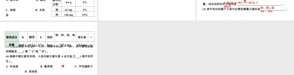 2024沈阳中考化学二轮专题突破 第8章 食品中的有机化合物(课件).pptx