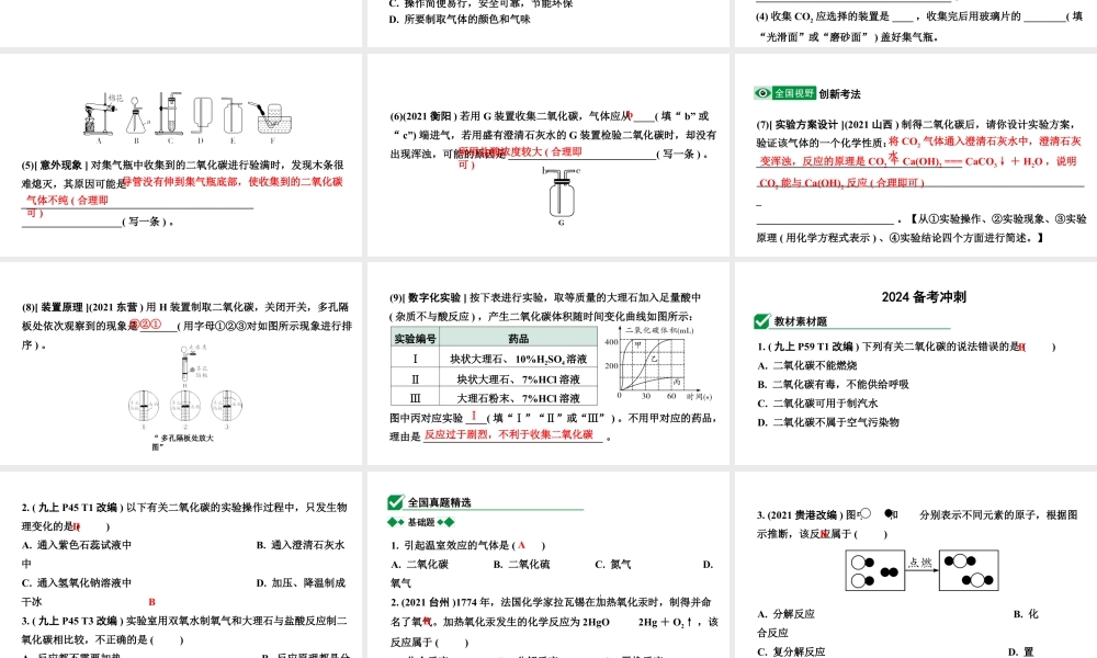 2024沈阳中考化学二轮专题突破 奇妙的二氧化碳（课件）.pptx