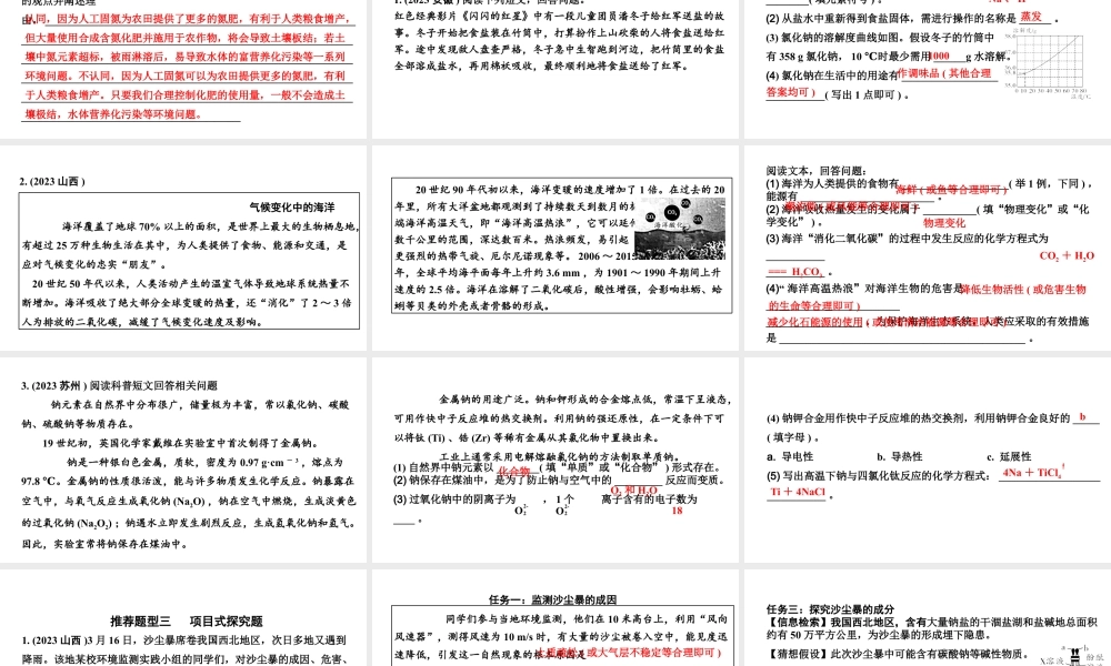 2024沈阳中考化学二轮专题突破 全国视野 推荐题型(课件).pptx