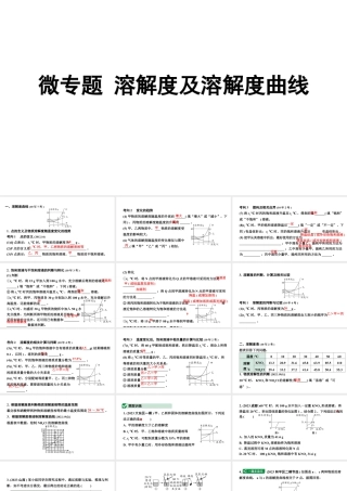 2024沈阳中考化学二轮专题突破 微专题 溶解度及溶解度曲线（课件）.pptx