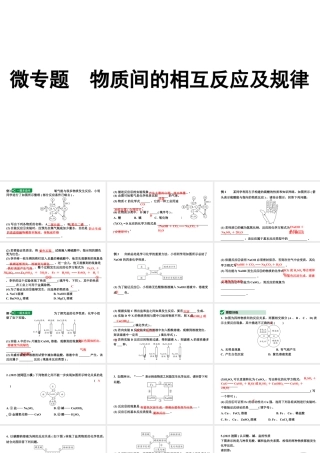 2024沈阳中考化学二轮专题突破 微专题 物质间的相互反应及规律（课件）.pptx