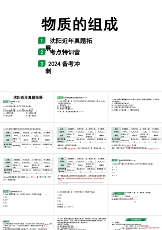 2024沈阳中考化学二轮专题突破 物质的组成（课件）.pptx