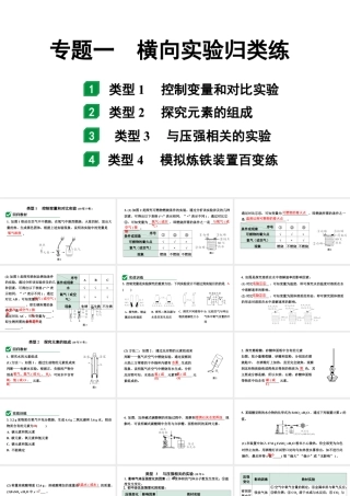 2024沈阳中考化学二轮专题突破 专题一  横向实验归类练（课件）.pptx