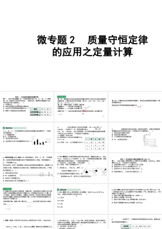 2024四川中考化学二轮复习 微专题2 质量守恒定律的应用之定量计算（课件）.pptx