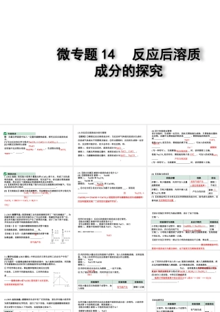 2024四川中考化学二轮复习 微专题14 反应后溶质成分的探究（课件）.pptx