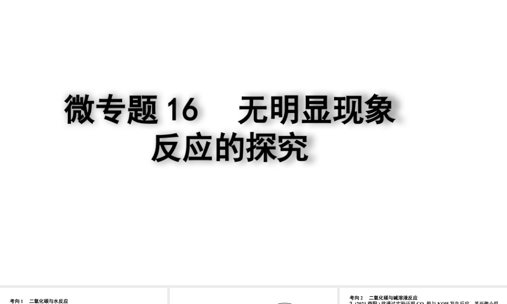 2024四川中考化学二轮复习微专题16 无明显现象反应的探究(课件).pptx