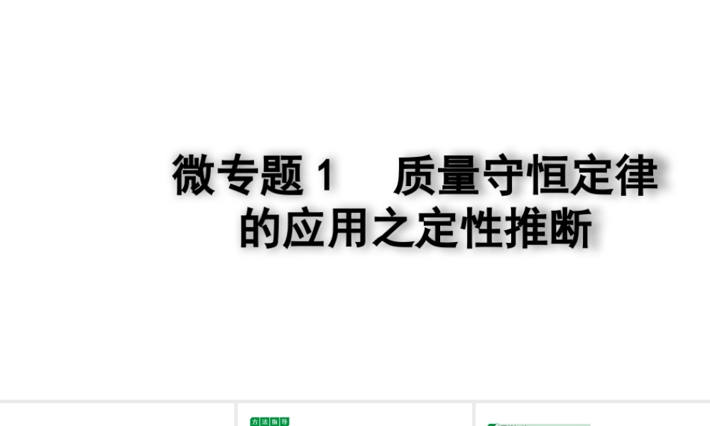 2024四川中考化学一轮复习 微专题1 质量守恒定律的应用之定性推断(课件).pptx