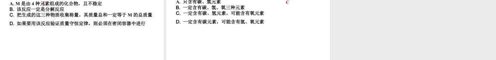 2024四川中考化学一轮复习 微专题1 质量守恒定律的应用之定性推断(课件).pptx
