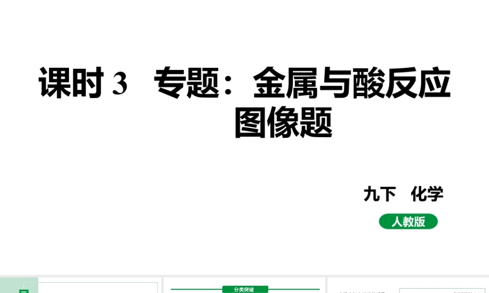 人教版九下化学 第八单元 课时3专题:金属与酸反应图像题 课件.pptx