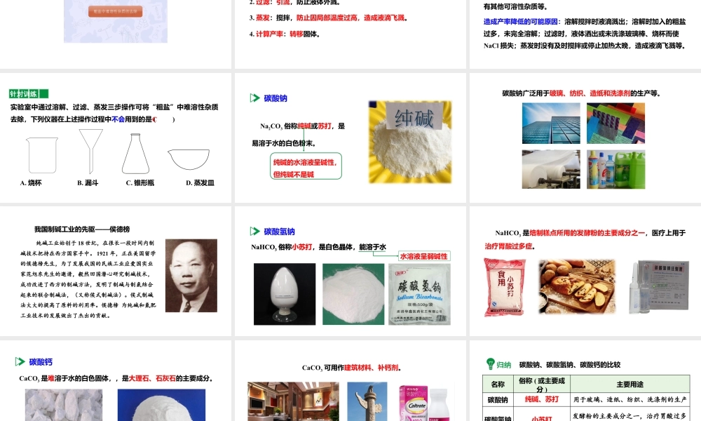 人教版九下化学 第十一单元 课时1 几种常见的盐 课件.pptx